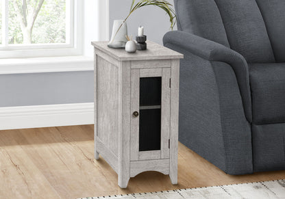 Accent End Table, Narrow, Storage, Transitional - Gray Wash