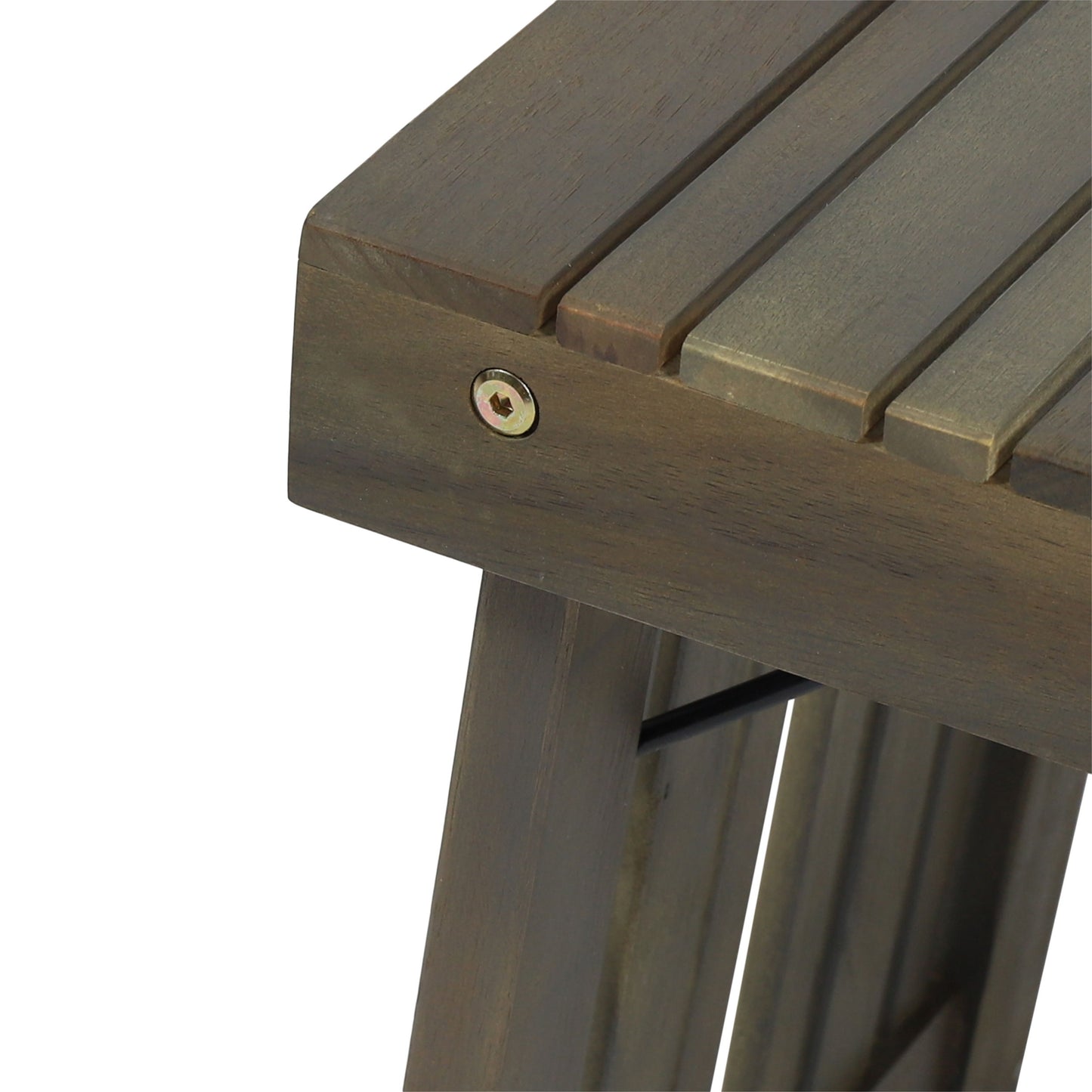 Temptation - Outdoor Foldable Side Table With Slat Design - Gray