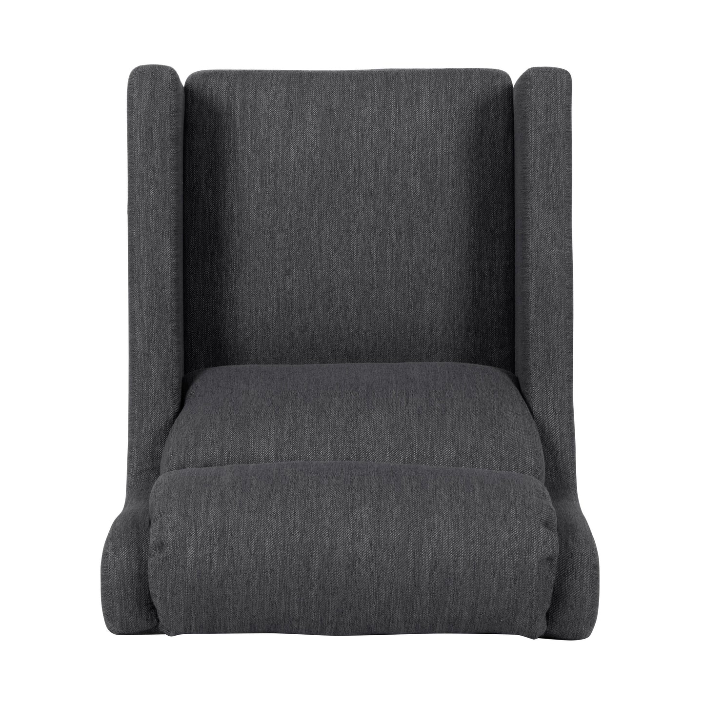 Contemporary Club Chair With Upholstered Fabric And Rubberwood Legs - Charcoal