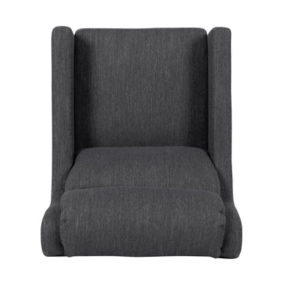Contemporary Club Chair With Upholstered Fabric And Rubberwood Legs - Charcoal