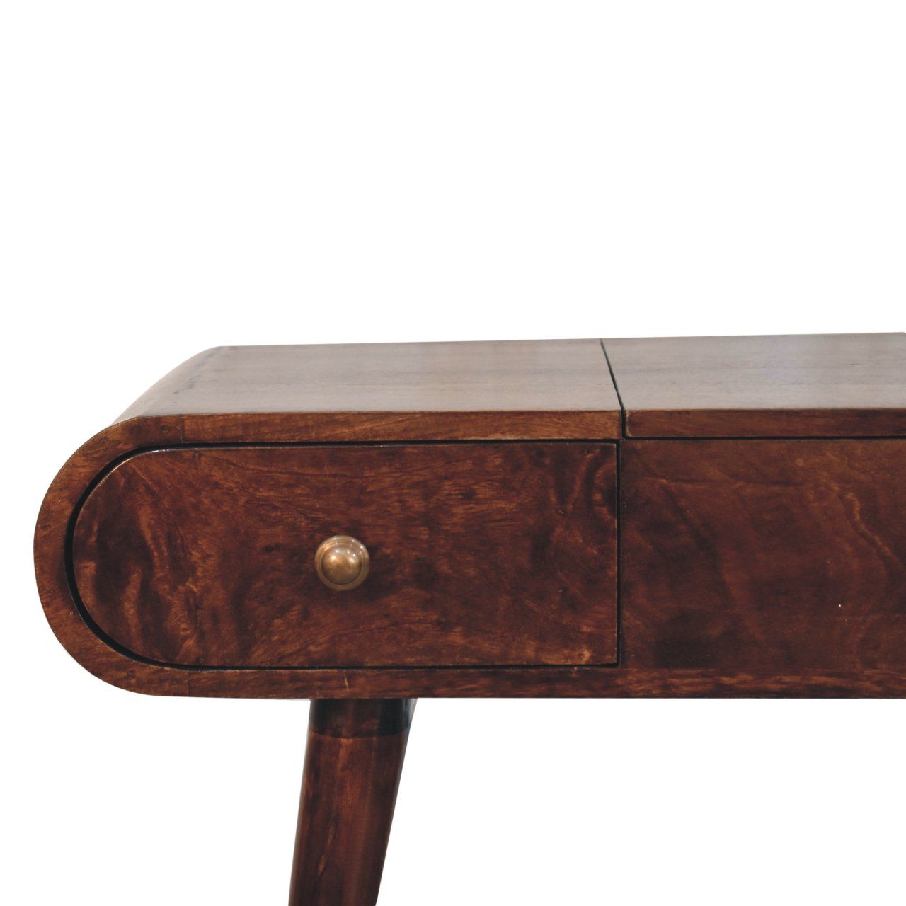 Dressing Table With Foldable Mirror - Walnut
