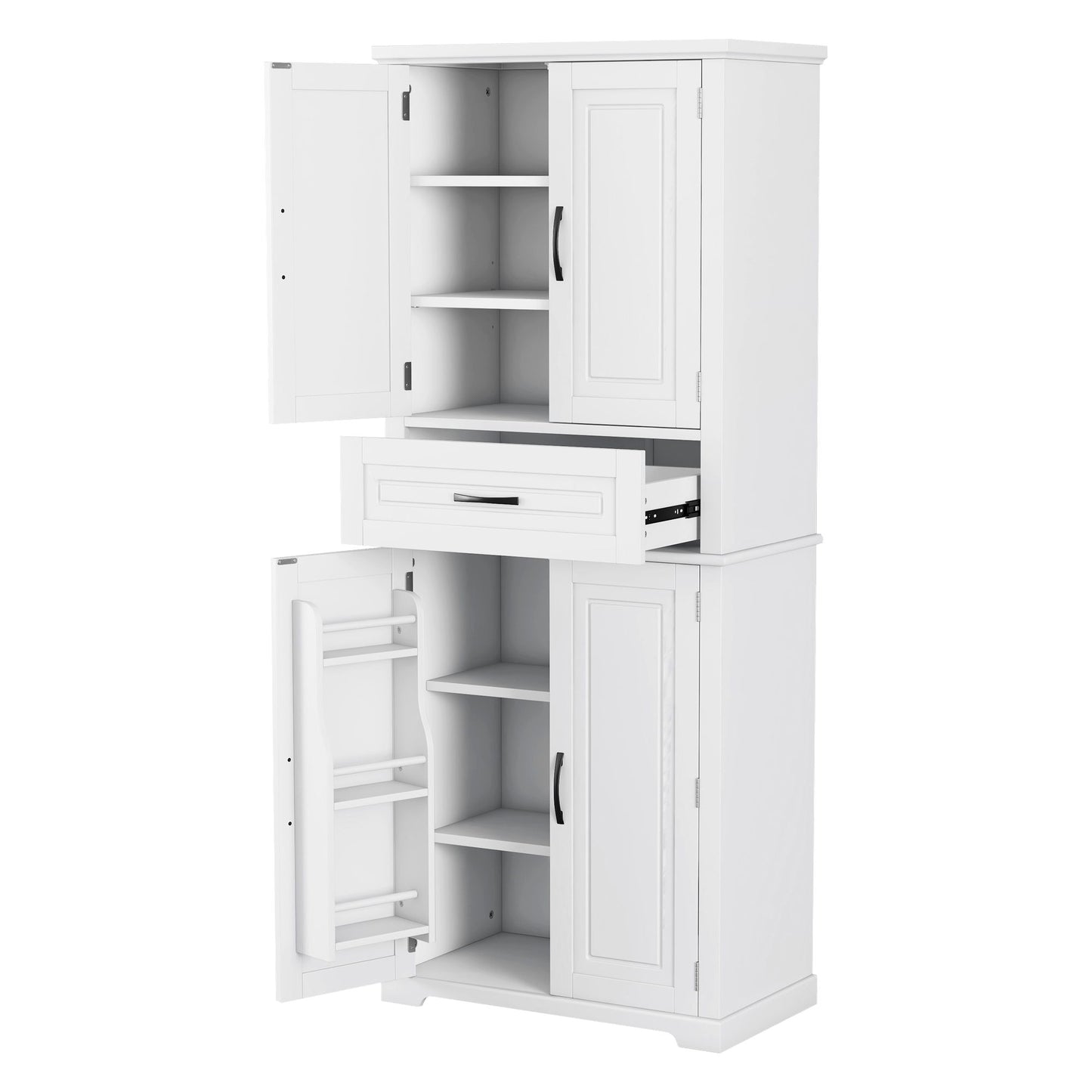 Bathroom Storage Cabinet With Multi Functional Storage Space, Drawer With Slide Rails, Adjustable Shelf - White