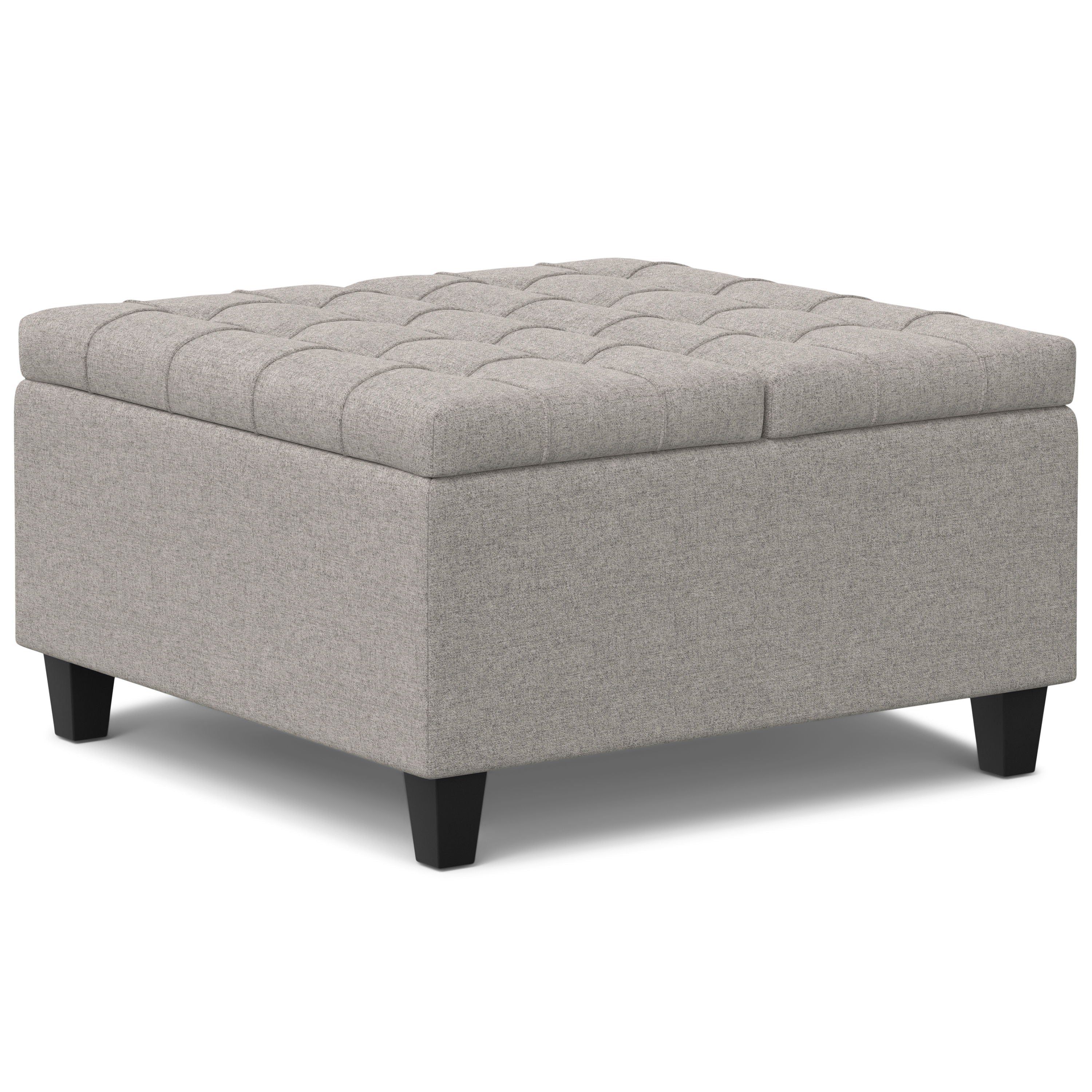 Harrison - Multifunctional Small Square Coffee Table Storage Ottoman - Gray