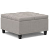 Harrison - Multifunctional Small Square Coffee Table Storage Ottoman - Gray