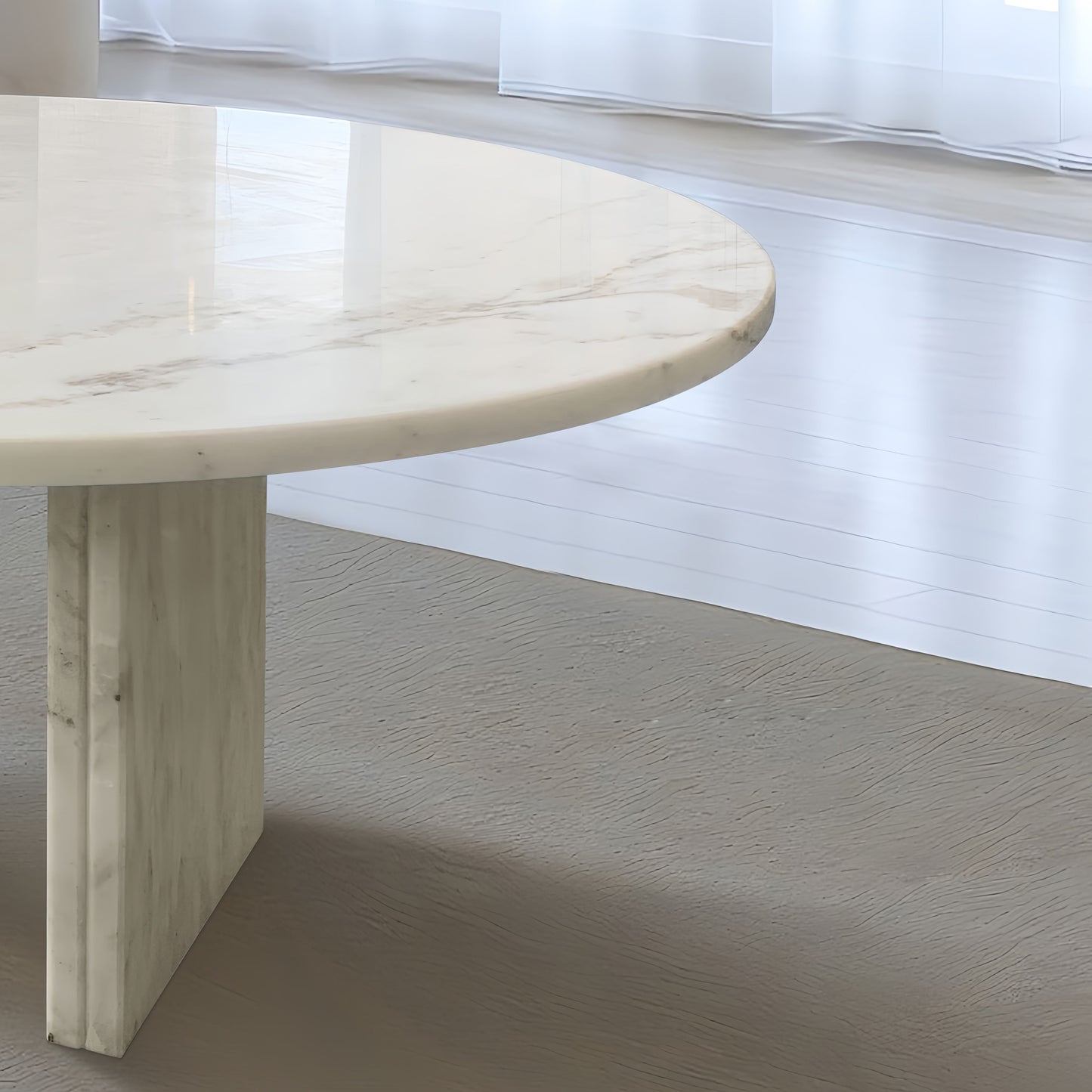 Luxury Marble Coffee Table Set Snow Mountain, Genuine Marble - White