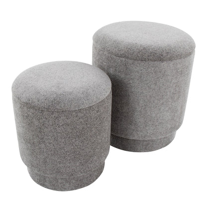 Marla - Upholstered Contemporary Ottoman Set - Gray