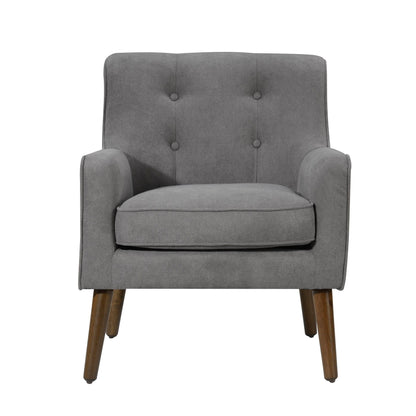 Ryder - Mid Century Modern Woven Fabric Tufted Armchair - Gray