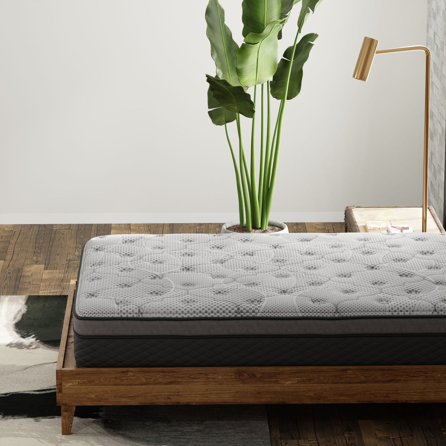 CS Hybrid - 12" Twin Long Pocket Coil Mattress - Black / Gray
