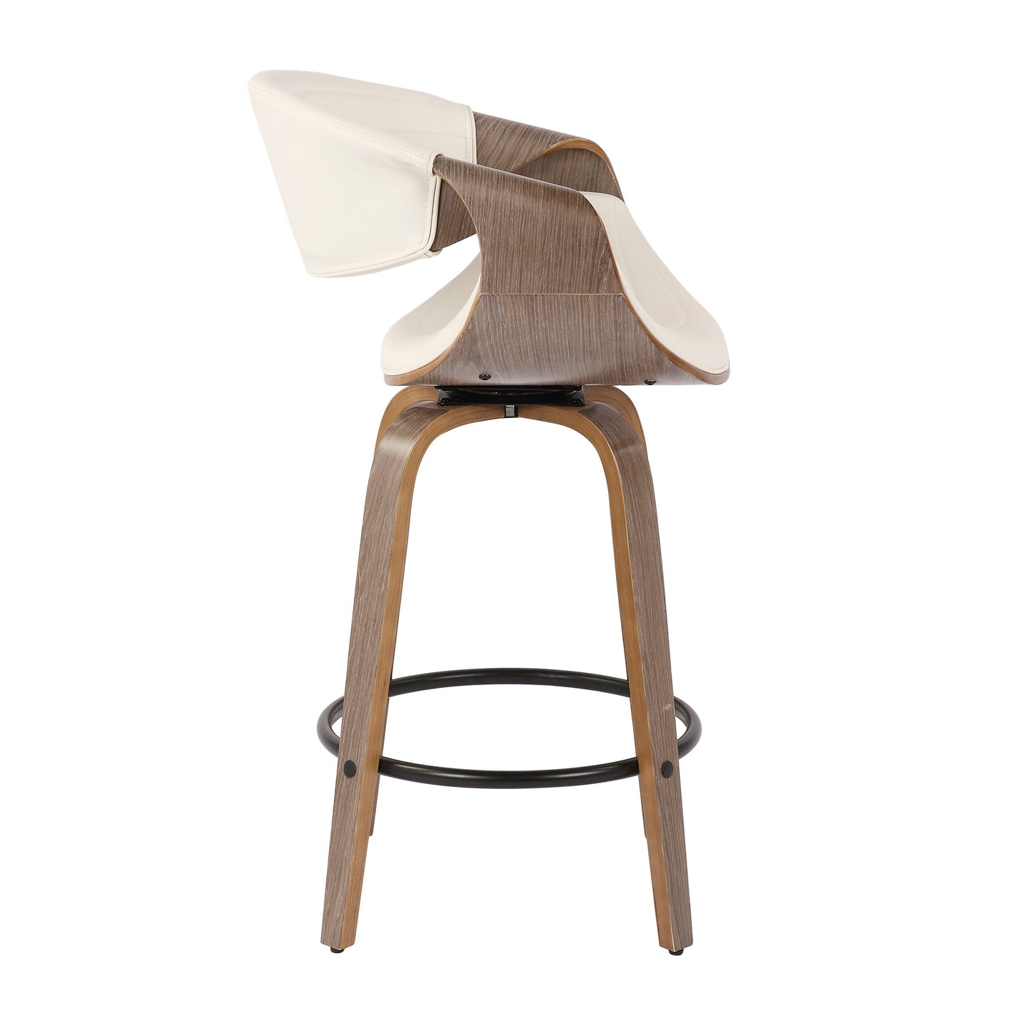 Symphony - Mid-Century Modern Counter Stool (Set of 2) - Light Gray / White