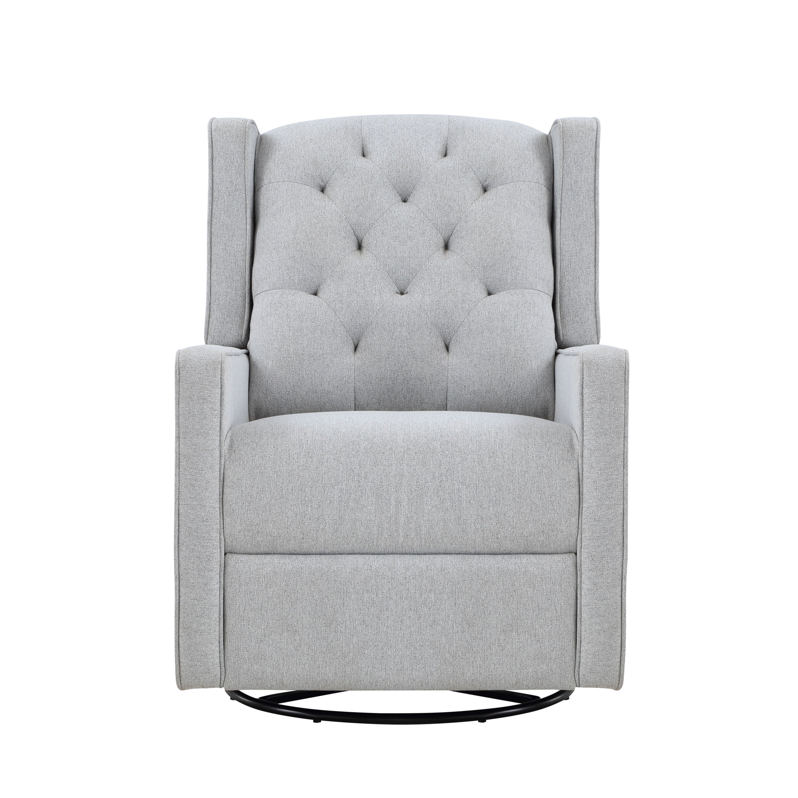Milah - Gliding Swivel Recliner Tufted Brushed - Tweed Fabric
