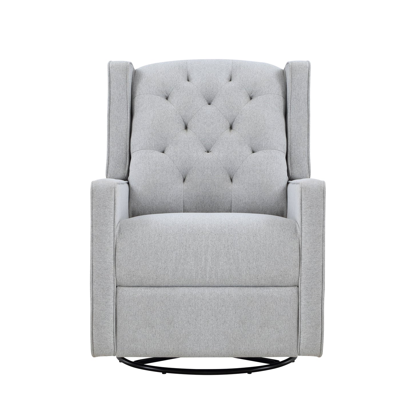 Milah - Gliding Swivel Recliner Tufted Brushed - Tweed Fabric