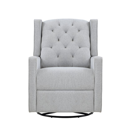 Milah - Gliding Swivel Recliner Tufted Brushed - Tweed Fabric