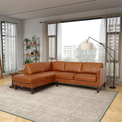 Juno - Sectional Left Waxy Sofa - Cognac