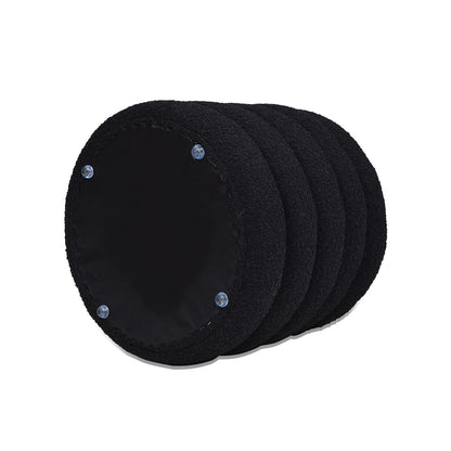 Fuji - Oversized Round Storage Ottoman - Ebony Black