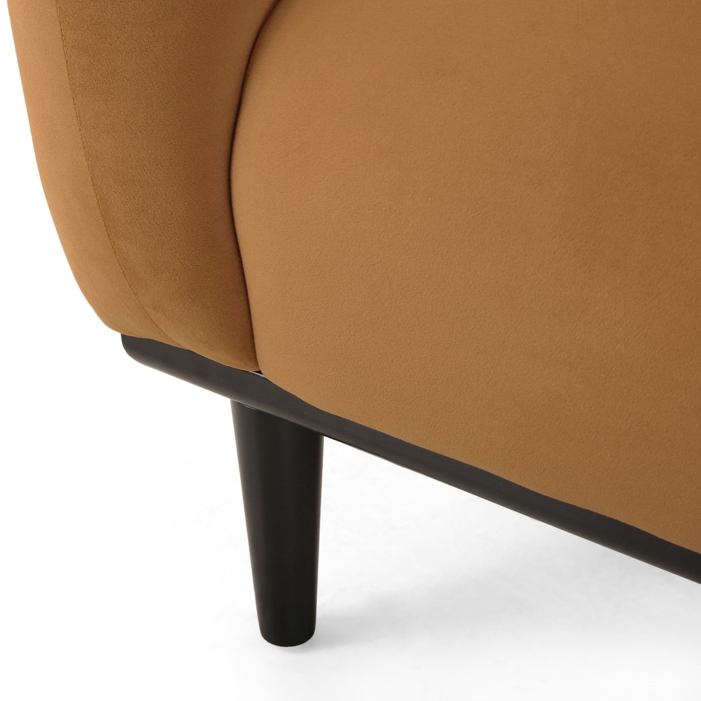 Sway - Upholstered Loveseat With Wood Legs And Round Arms - Yellow