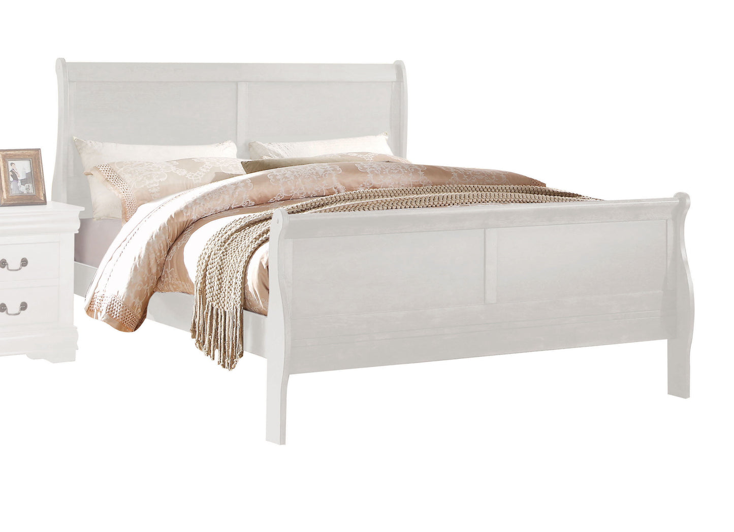 Louis Philippe - Twin Bed - White