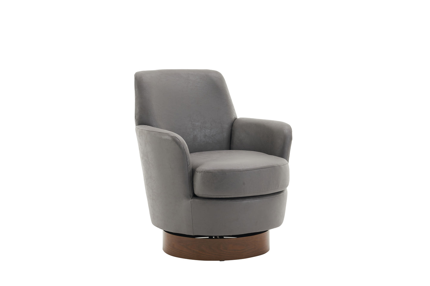 Swivel Barrel Chair, Swivel Accent Chairs Armchair For Living Room, Reading Chairs For Bedroom Comfy, Round Barrel Chairs With Gold Stainless Steel Base - Gray