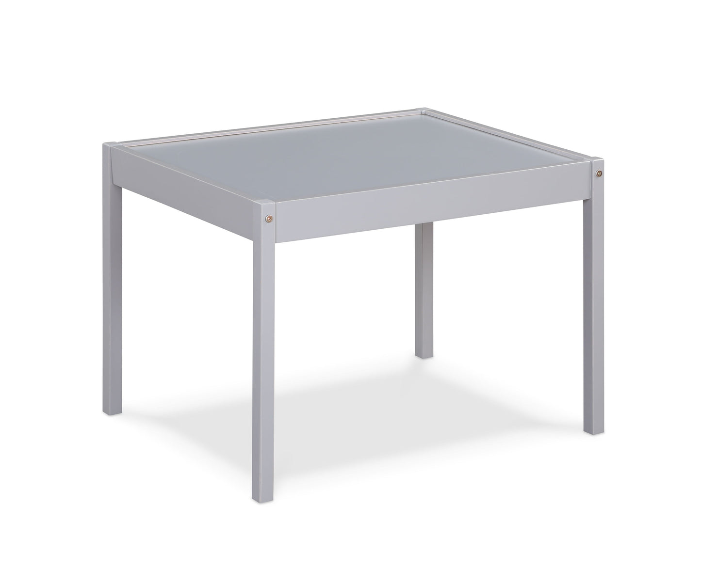 Della - 3-Piece Solid Wood Kids Table & Two Chair Set - Gray