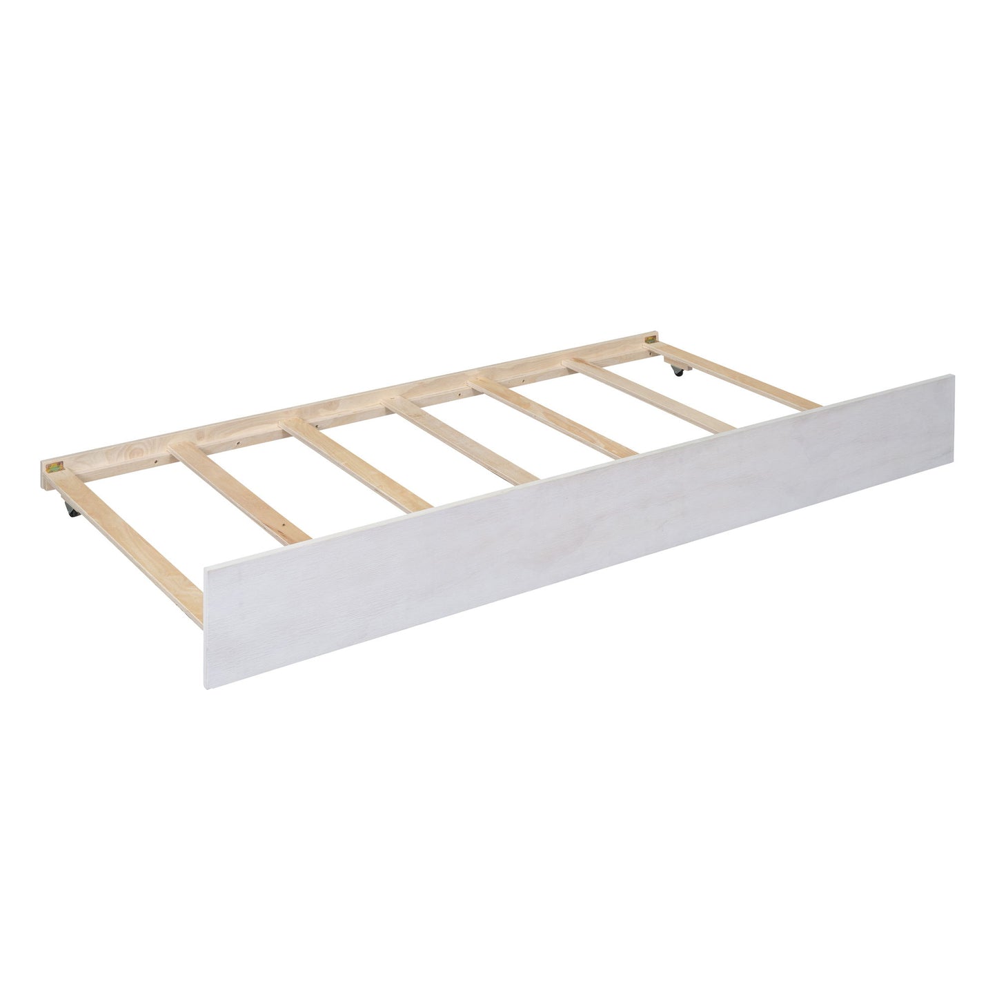 Full Size Canopy Platform Bed With Trundle Bed And 2 Drawers, Support Slats, No Box Spring Needed - Brushed White
