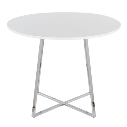 Cosmo - Canary Contemporary Dining Table - Chrome / White