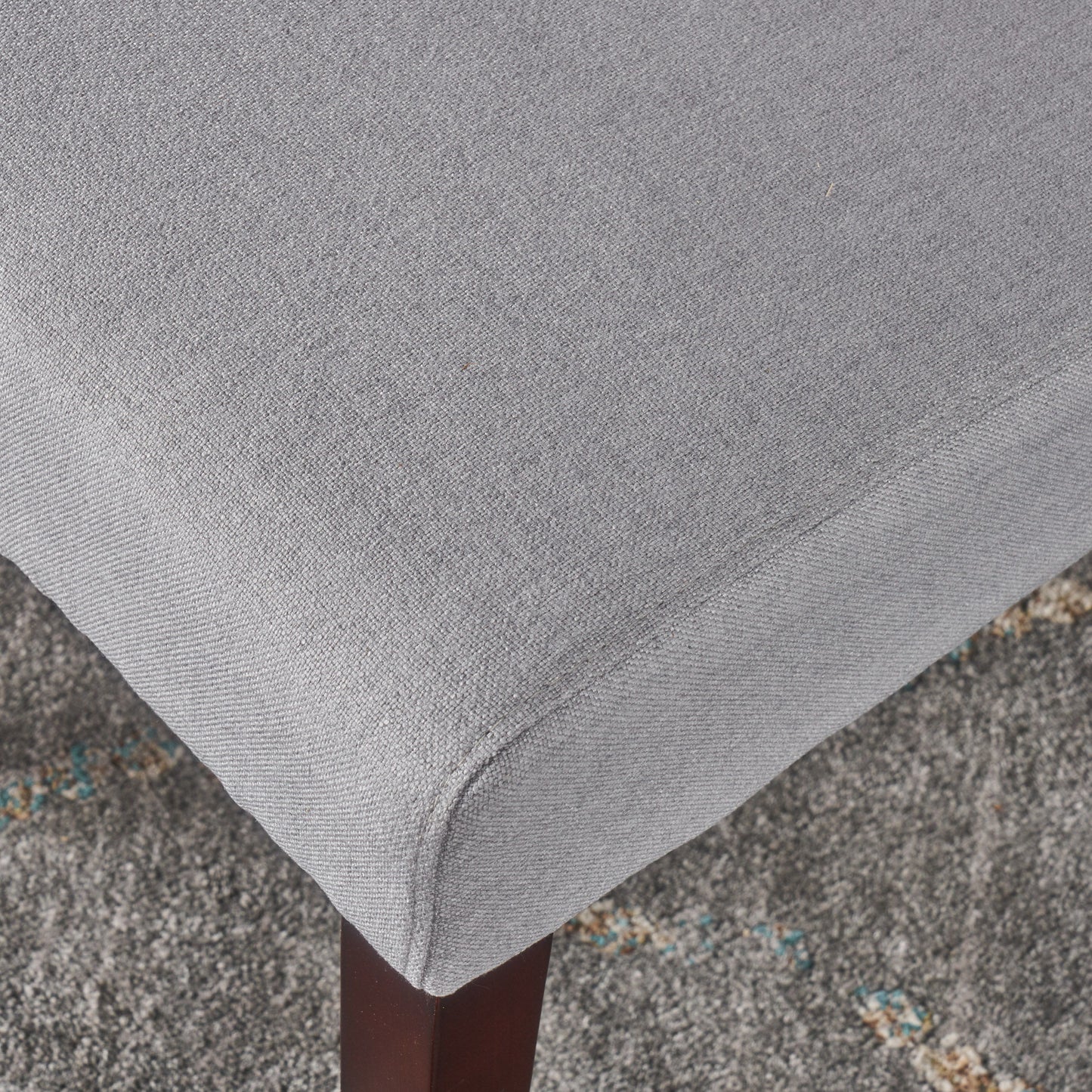 Sophisticated Tufted Dining Chair (Set of 2) With High Back And Birch Wood Legs - Light Gray