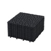 Interlocking Deck Tiles Plastic Waterproof Outdoor All Weather Anti-Slip Bathroom Shower Balcony Porch Strong Weight Capacity Upto 440 Lbs, Pebble Stone Pattern Pack Of 12 - Black