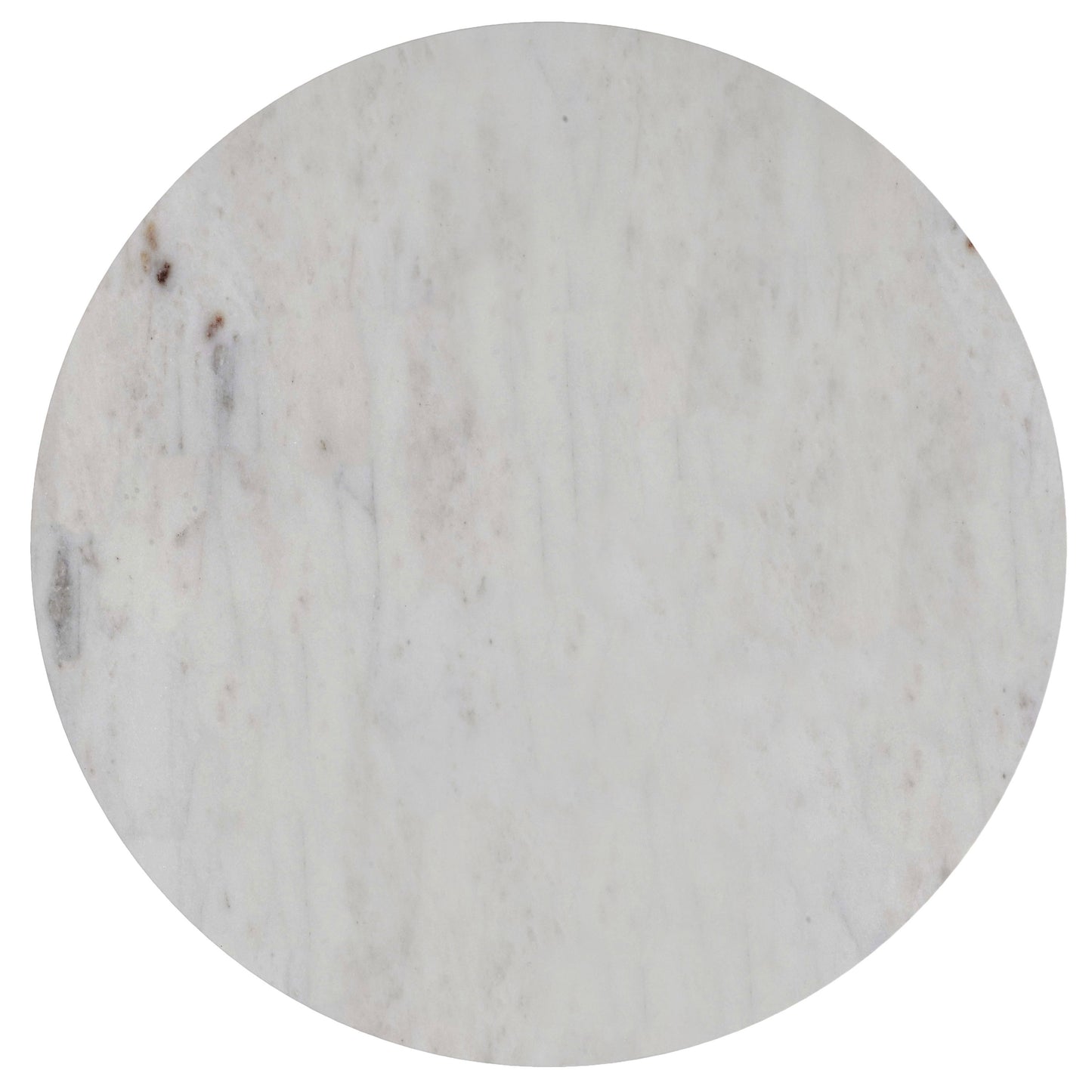 Demy - Metal Accent Table - White Marble / Black
