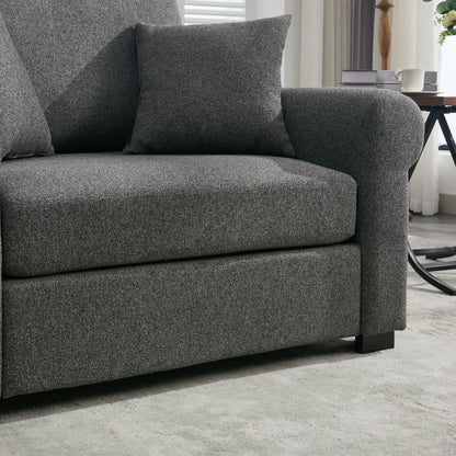 Modern Chenille Oversized Armchair, Chair And A Half, Single Sofa For Bedroom, Living Room, Wide - Gray