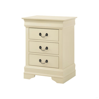 Louis Phillipe - 3 Drawer Nightstand - Beige