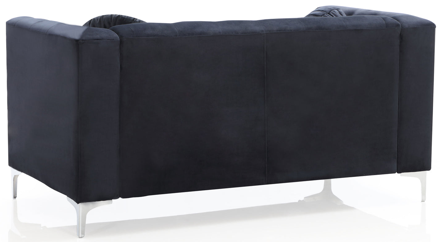 Loveseat Sleek Contemporary - Black