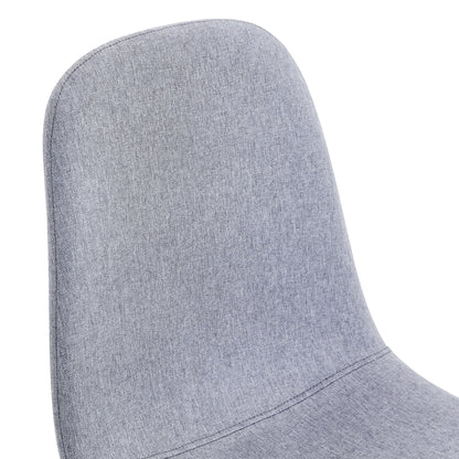 (Set of 4) Fabric Back And Metal Combined Spoon Chairs Perfectly Matching Minimalist And Scandinavian Style Homes - Gray / Black