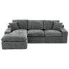 Cloud Sectional Sofa Upholstered Sofa Couch With Double-Layer Cushion And Side Pockets, Free Combined Sectional Sofa Full Compressed Sofa For Living Room - Gray