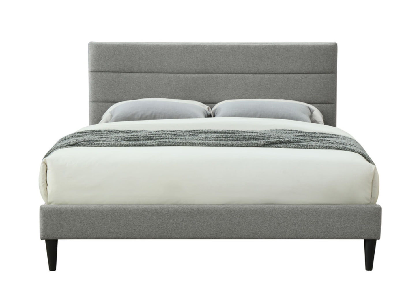 Queen Sized Channel Bed With USB - Gray