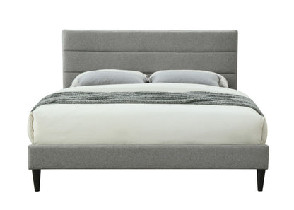 Queen Sized Channel Bed With USB - Gray