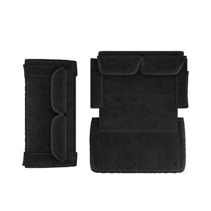 Queen Pull Out Sofa Bed, 3 In 1 Convertible Sleeper Sofa Multifunctional Velvet Loveseat Bed - Black