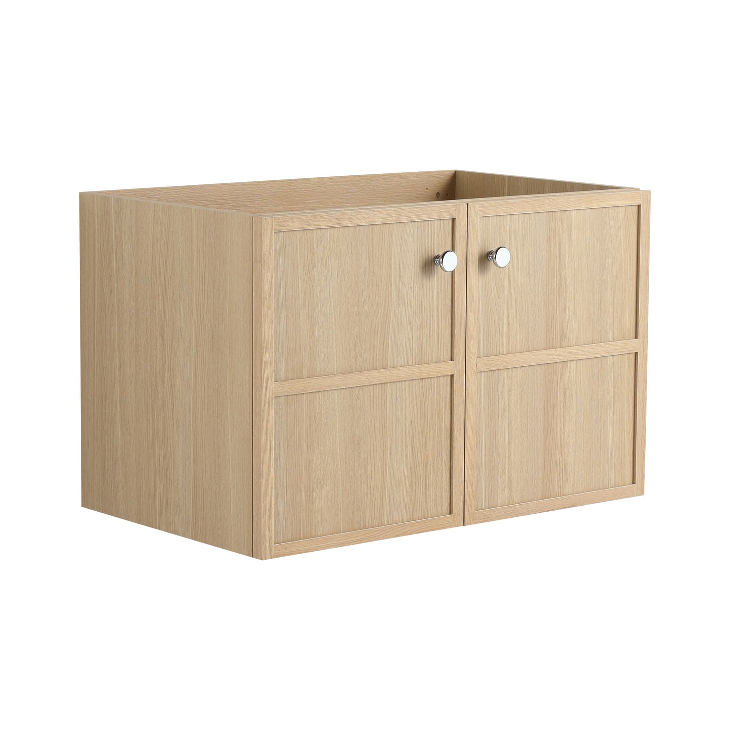 Modern 30" Wall Mounted Bathroom Vanity With Soft Closing Doors, Excluding Sink - Oak