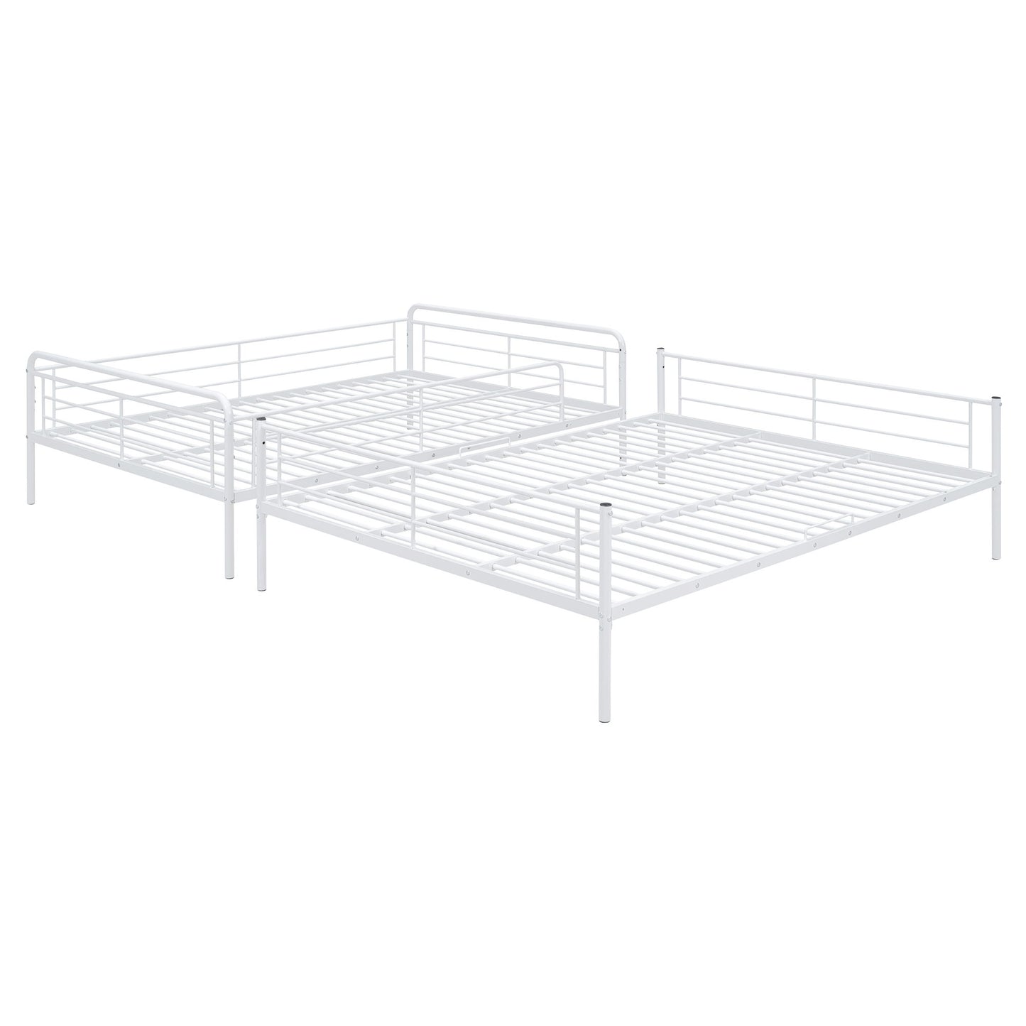 Full Long Over Queen Bunk Bed - White