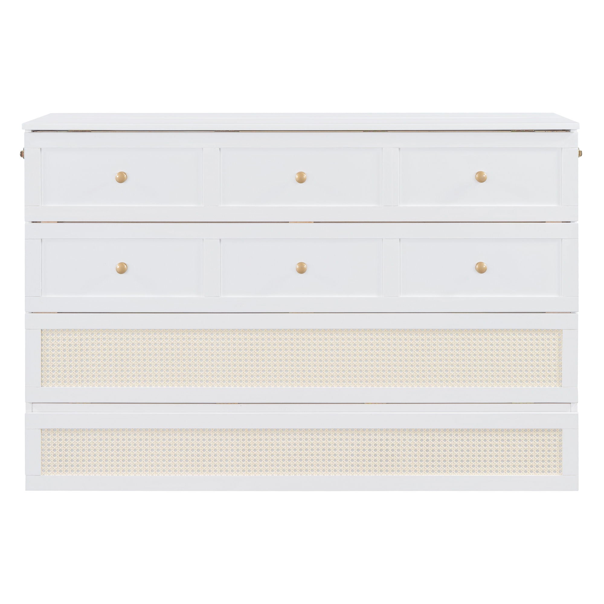 Queen Murphy Elegant Bed With Large Drawers - White
