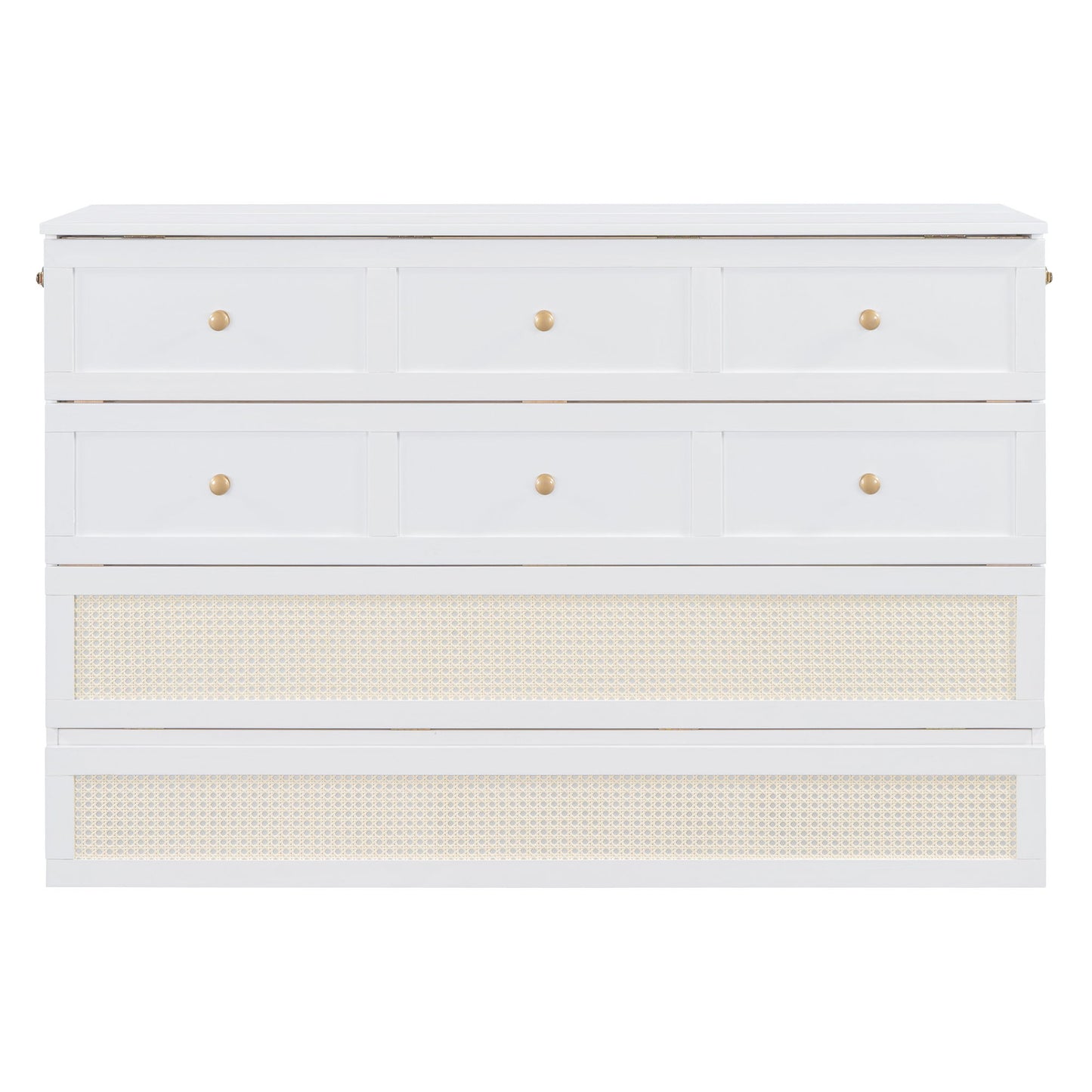 Queen Murphy Elegant Bed With Large Drawers - White