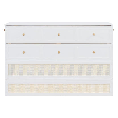 Queen Murphy Elegant Bed With Large Drawers - White