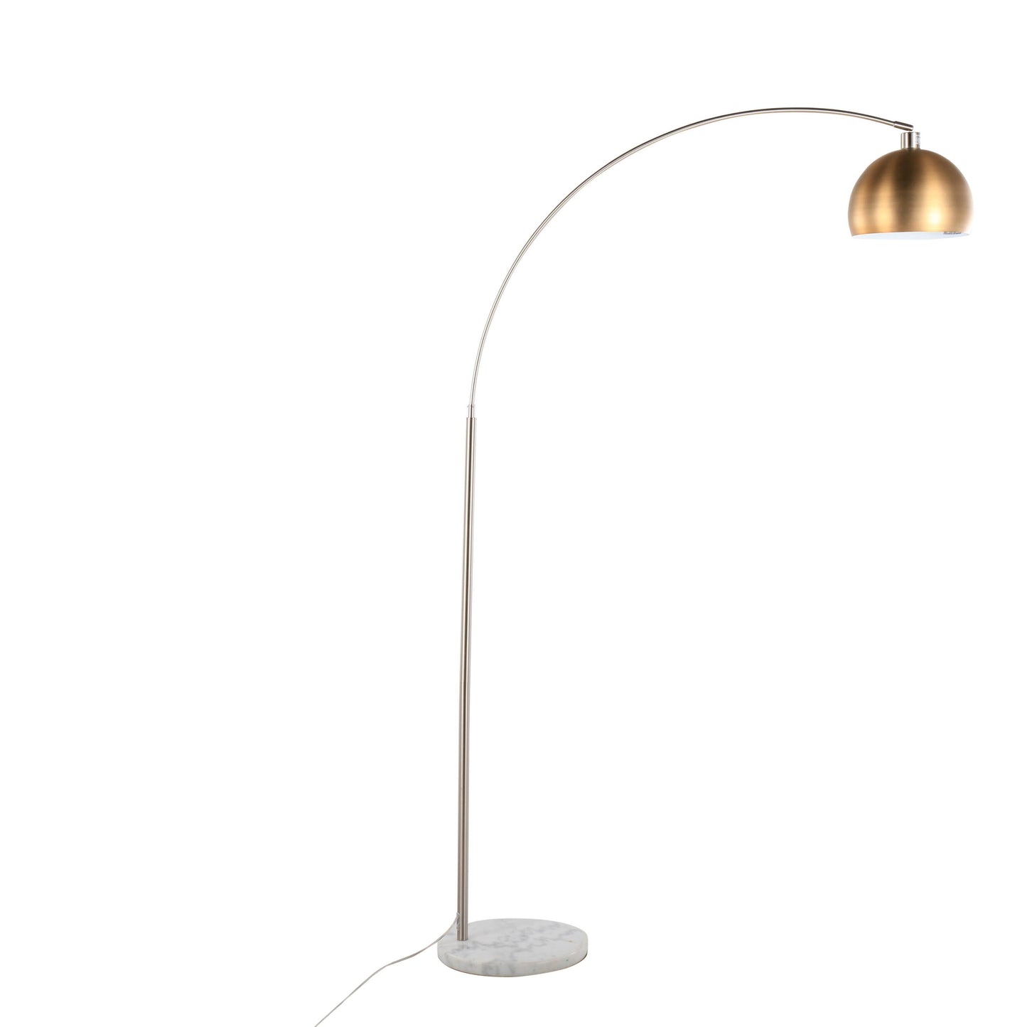March - Contemporary Floor Lamp - Nickel / Antique Brass