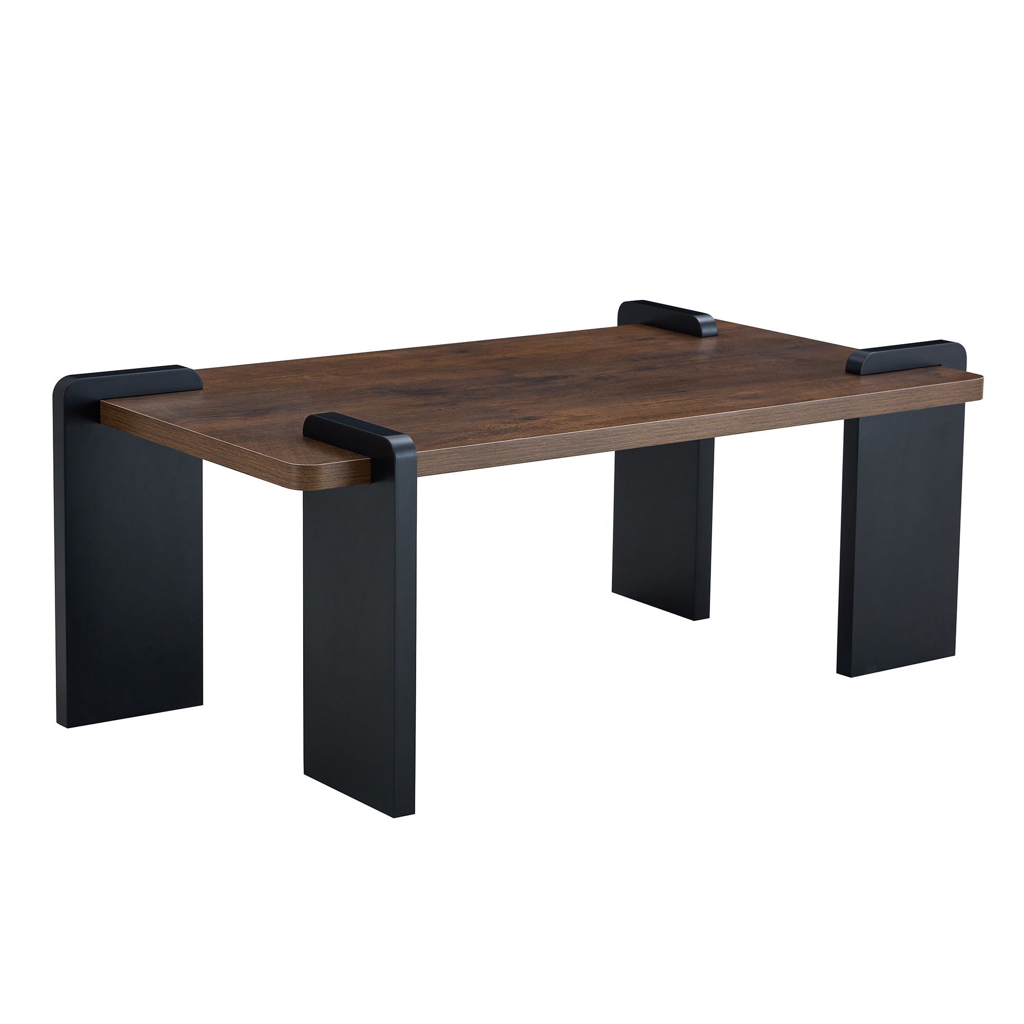 Walnut Colored Coffee Table, Suitable For Modern Minimalist Living Rooms - Walnut