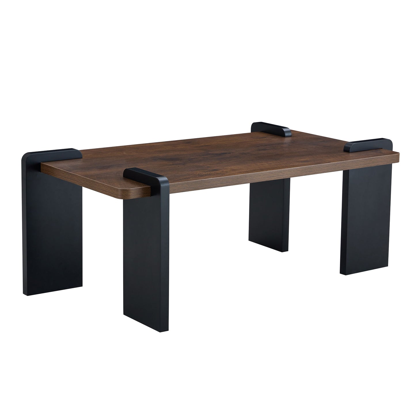 Walnut Colored Coffee Table, Suitable For Modern Minimalist Living Rooms - Walnut