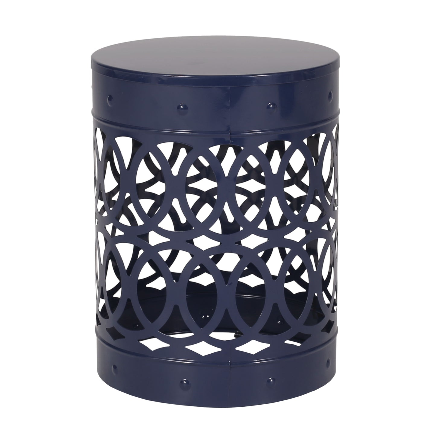 Outdoor, Metal End Table Large - Navy Blue