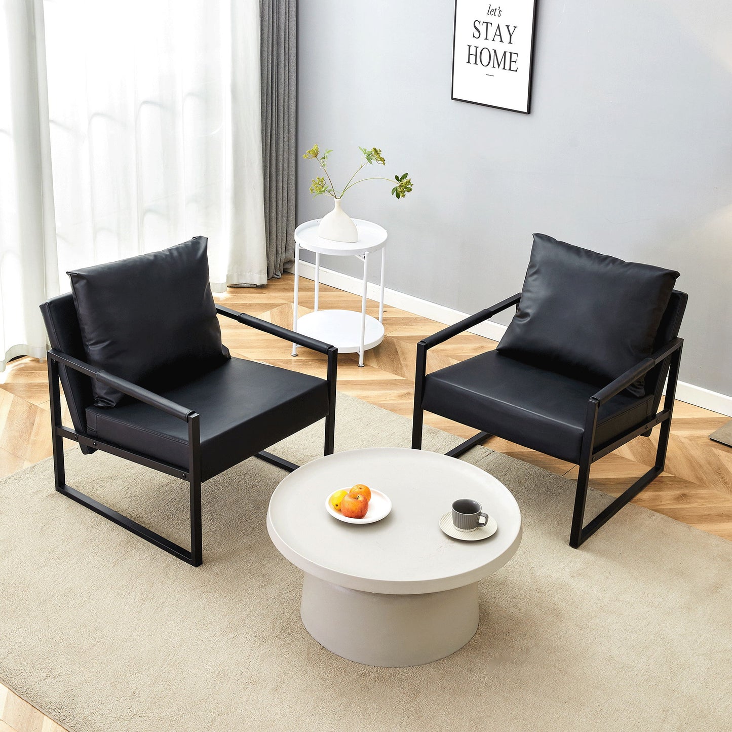 Classic Metal Frame Sofa Ergonomically Designed, A Perfect Blend Of Modern And Industrial Styles - Black