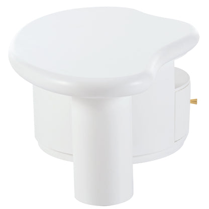 Cloud - Coffee Table, Irregular Shape Coffee Table With 1 Dreawer And Shelf For Living Room - White