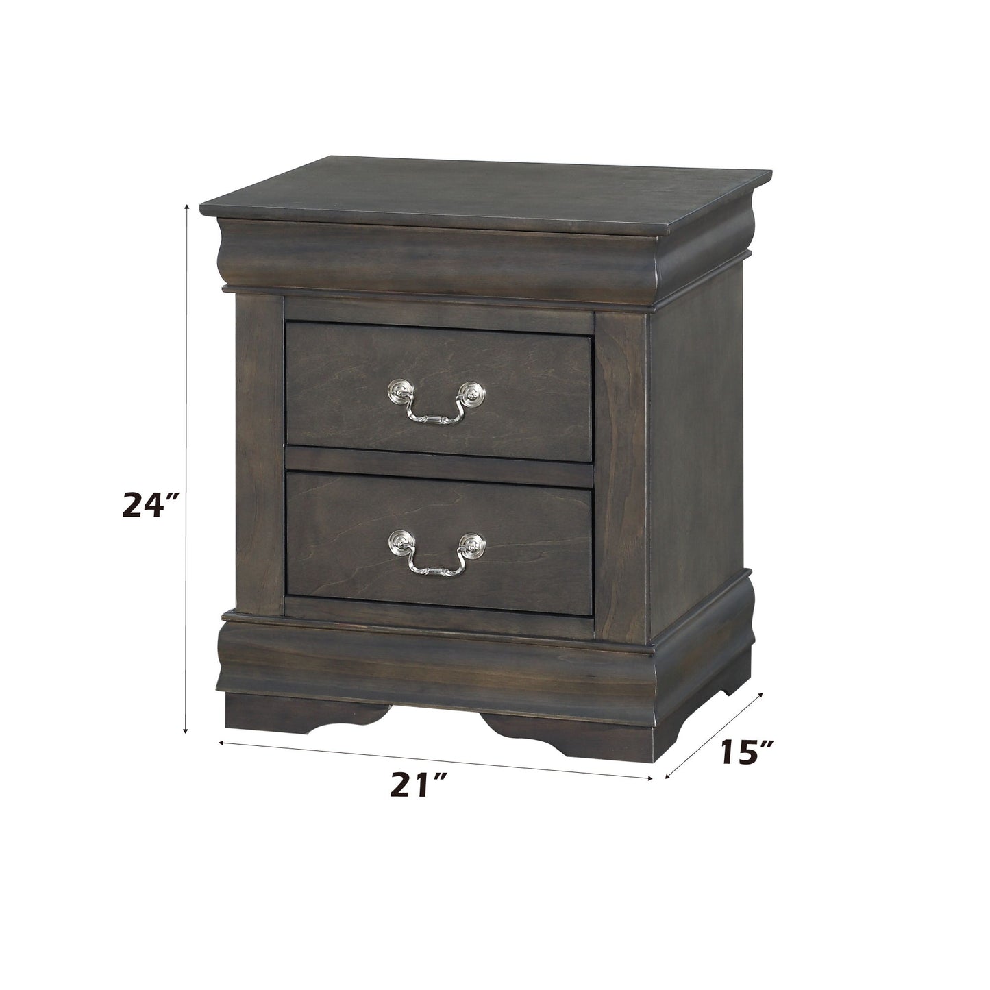 Louis Philippe - 2 Piece Eastern King Bedroom Set - Dark Gray