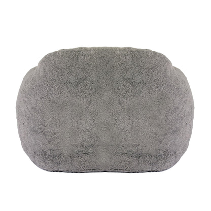 Giant Bean Bag Chair For Adults, Spacious Memory Foam Bean Bag Sofa With Armrests Teddy Fabric, Comfy Seating For Living Room Or Bedroom - Light Gray