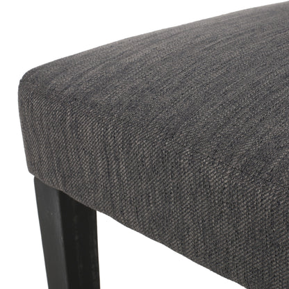 Contemporary Fabric Dining Chair With Upholstered Seating And Tapered Legs - Charcoal