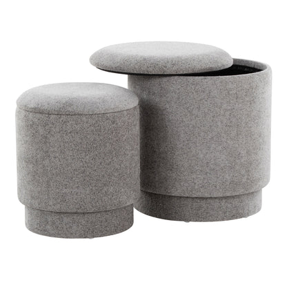 Marla - Upholstered Contemporary Ottoman Set - Gray